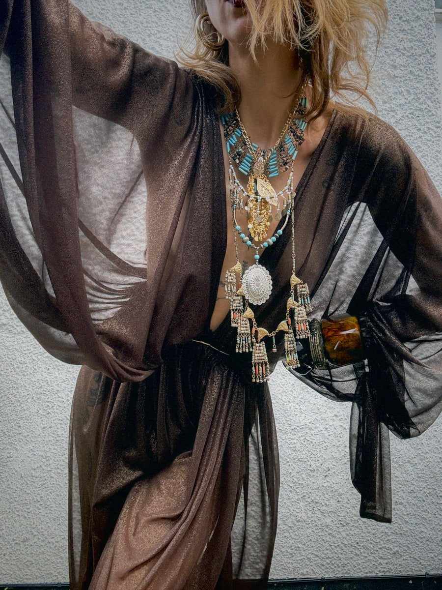 THE HERA KAFTAN METALLIC BROWN