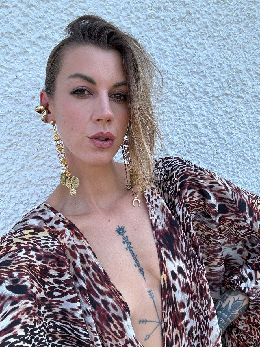 THE HERA KAFTAN RED LEOPARD