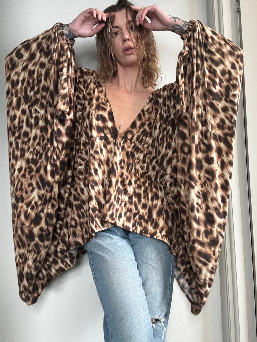 HERA KAFTAN TOP LEOPARD