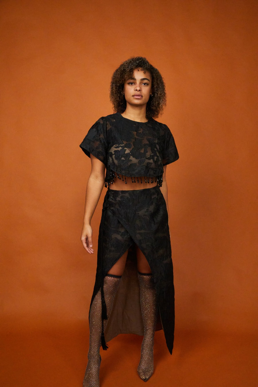 AMAHLE CROP LACE TOP