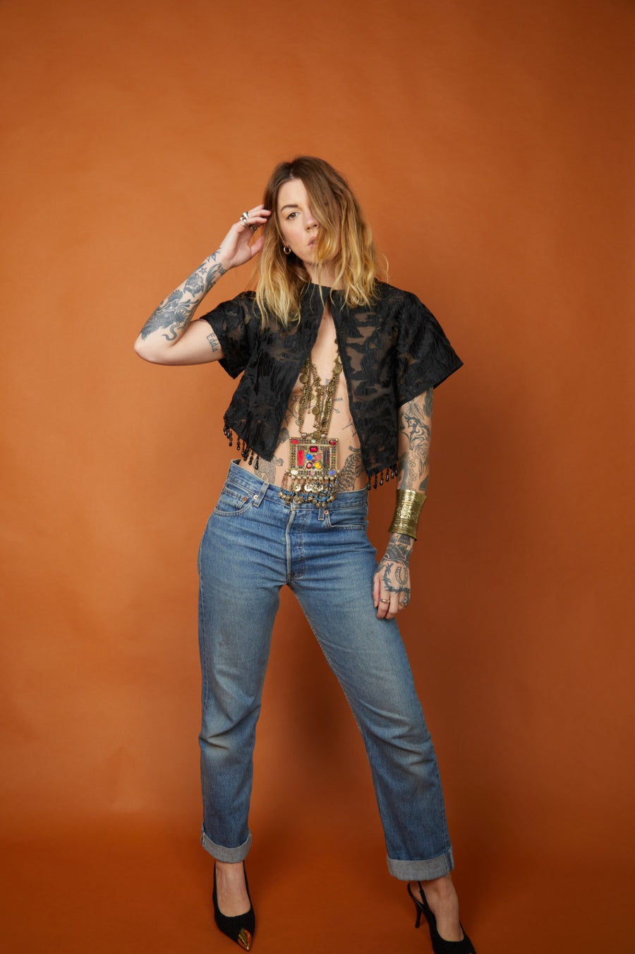 AMAHLE CROP LACE TOP