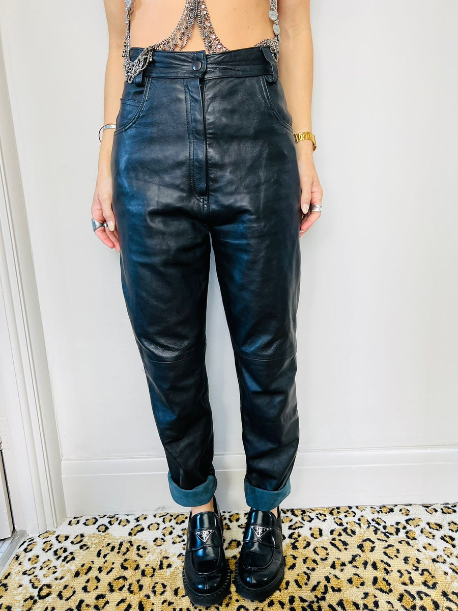 LEATHER TROUSERS XS