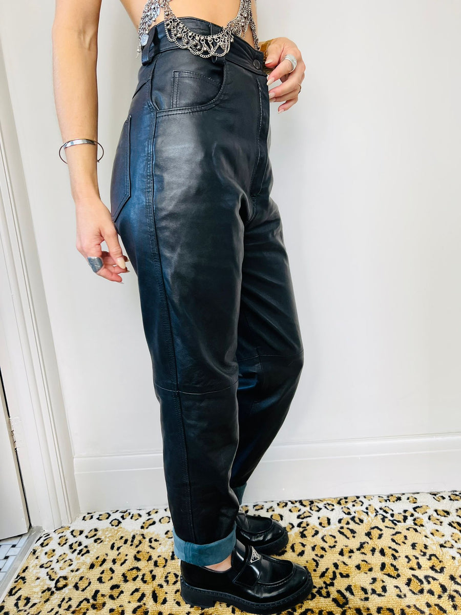 LEATHER TROUSERS XS