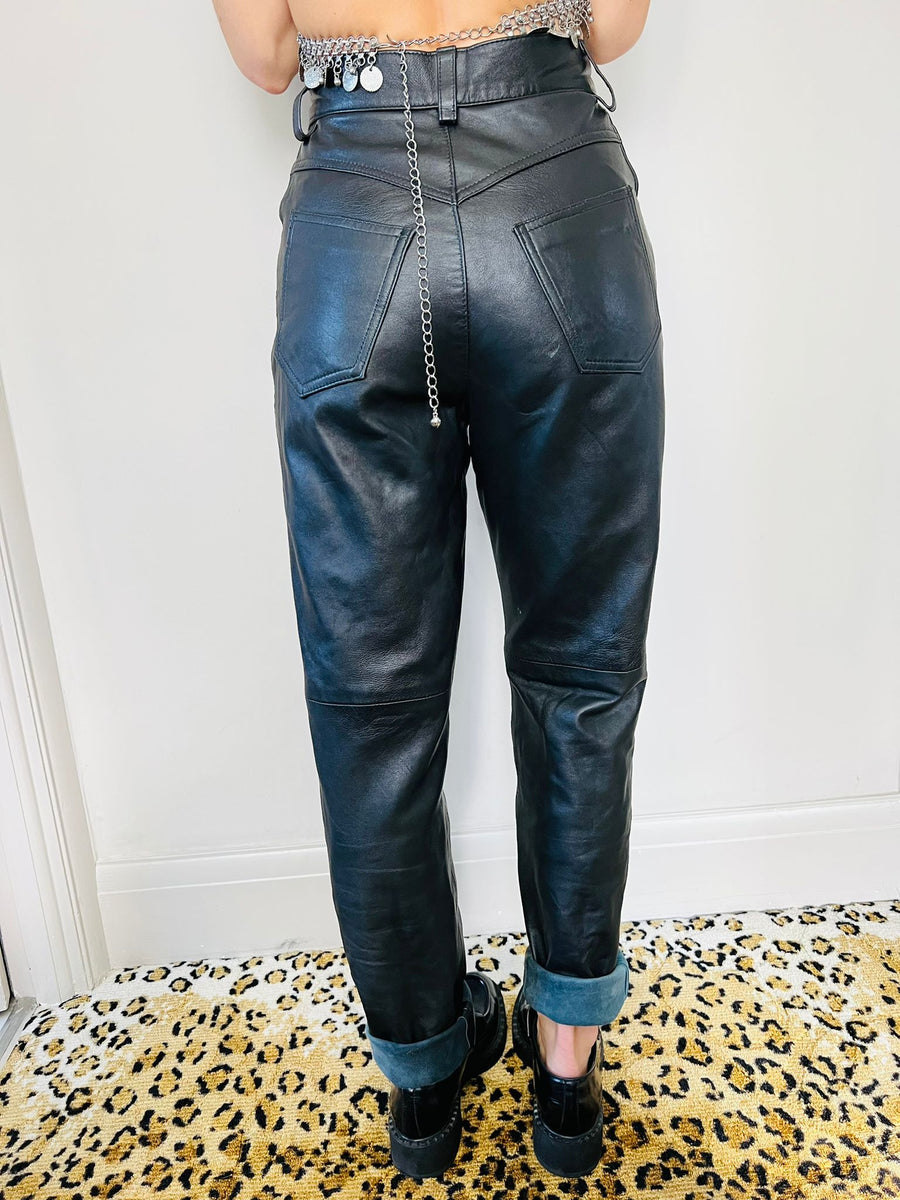 LEATHER TROUSERS XS