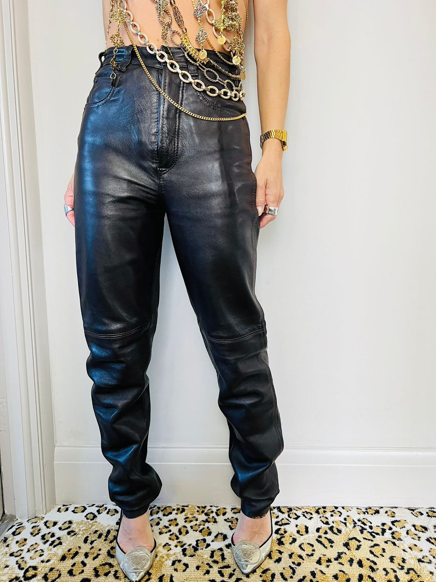 BROWN LEATHER TROUSERS