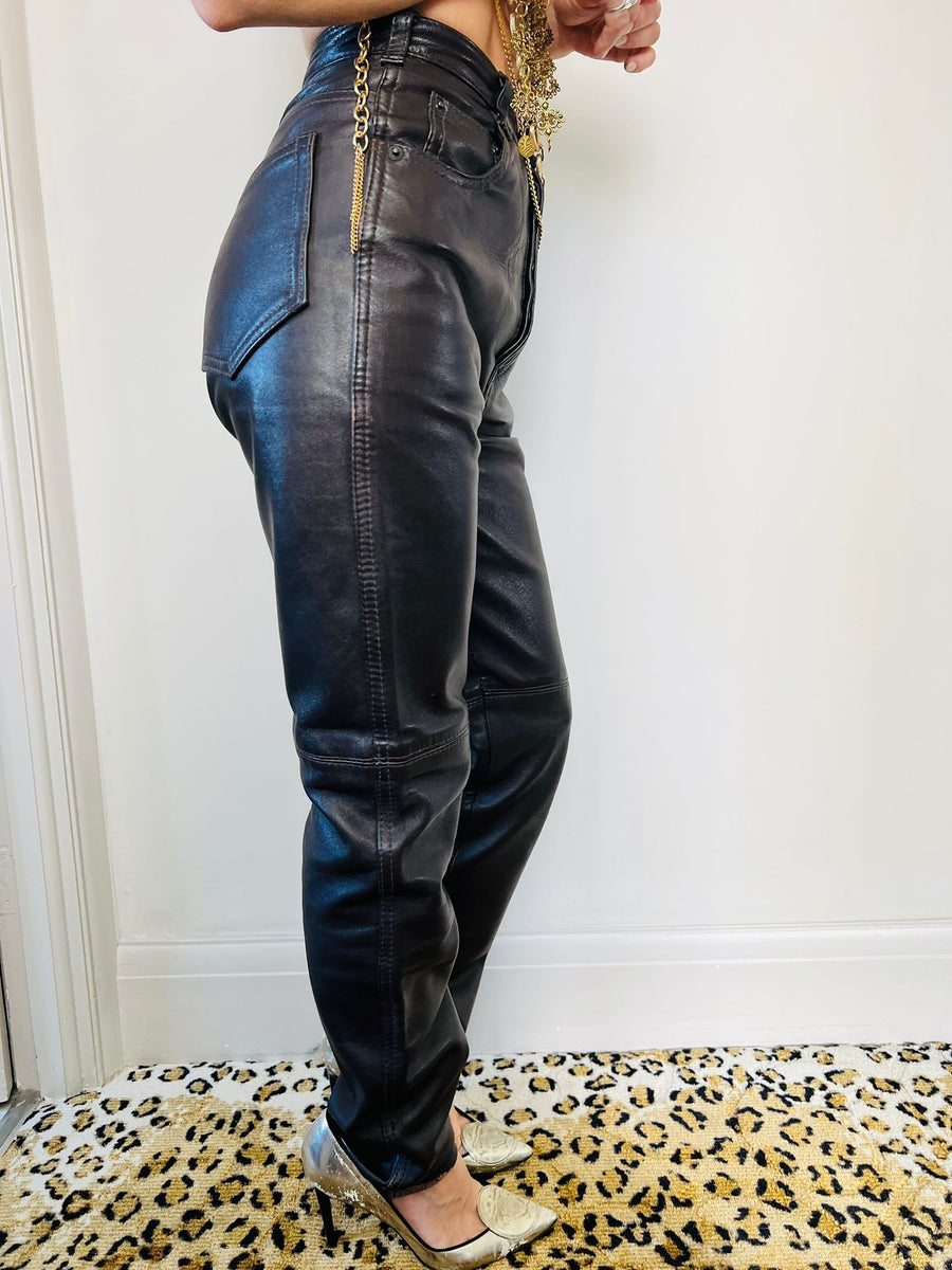 BROWN LEATHER TROUSERS
