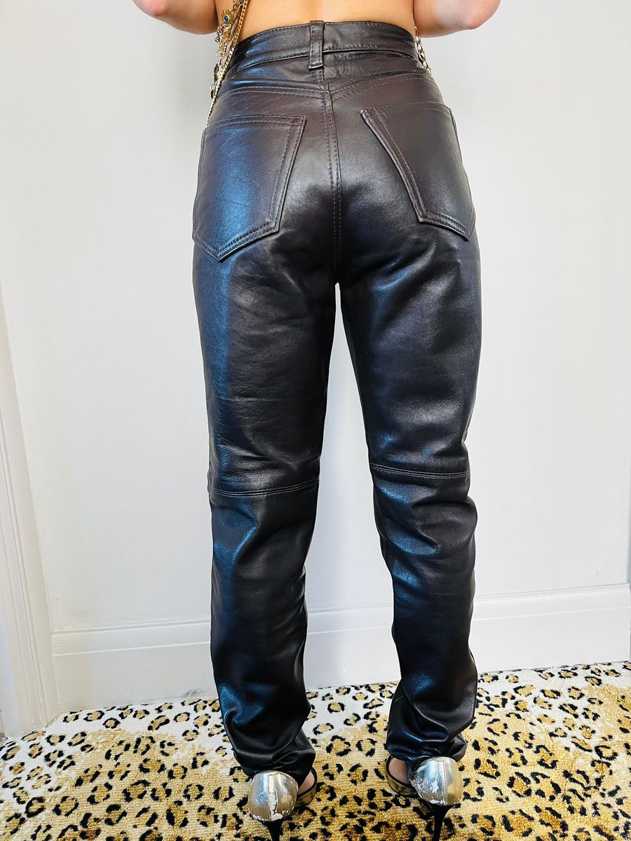 BROWN LEATHER TROUSERS