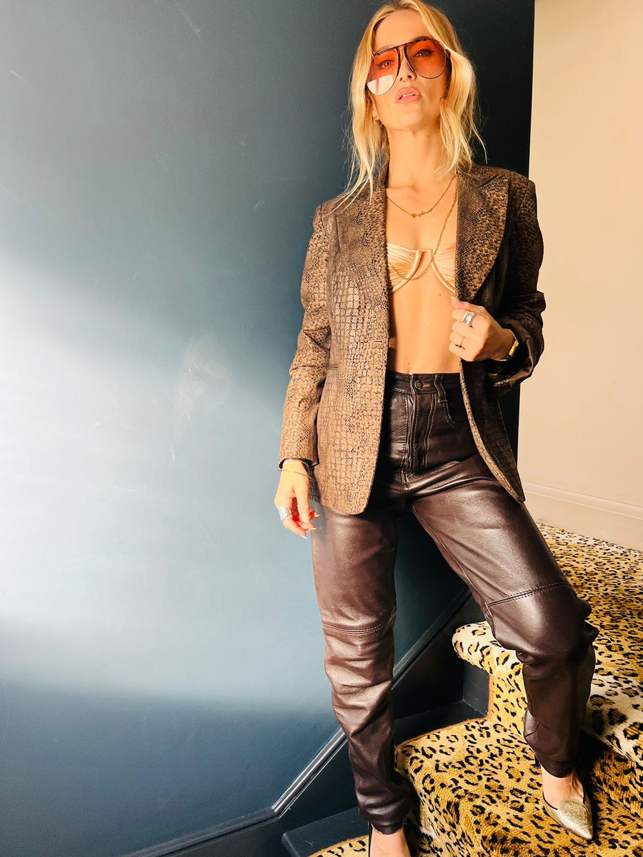 BROWN LEATHER TROUSERS