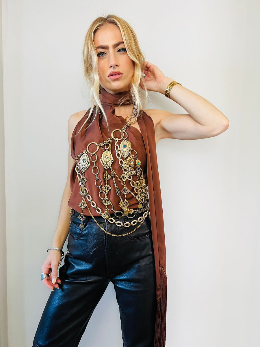 BROWN LEATHER TROUSERS