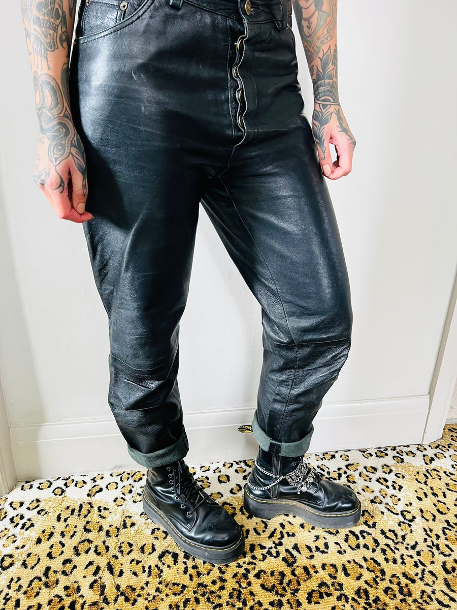 LEATHER TROUSERS BAGGY 10/12