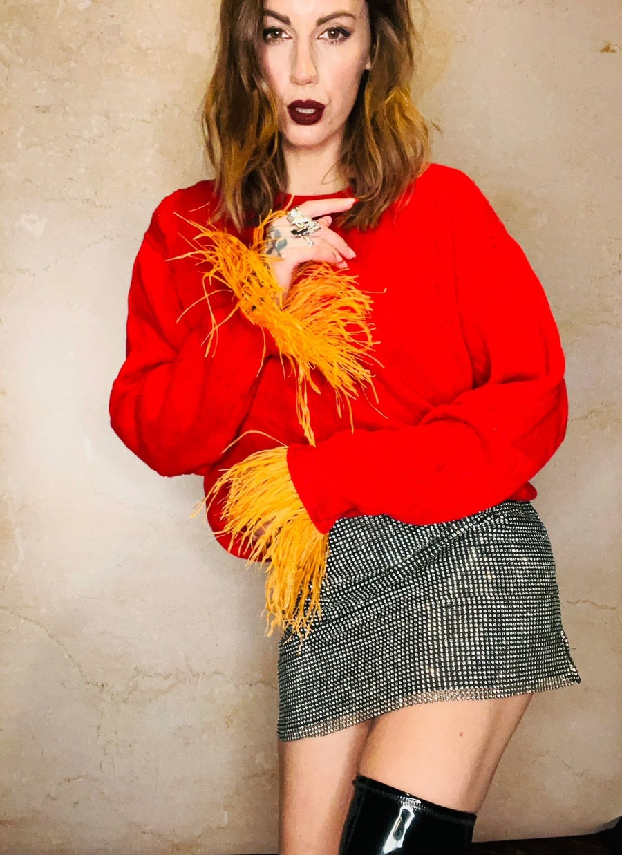 SHOWGIRL KNIT RED/ORANGE