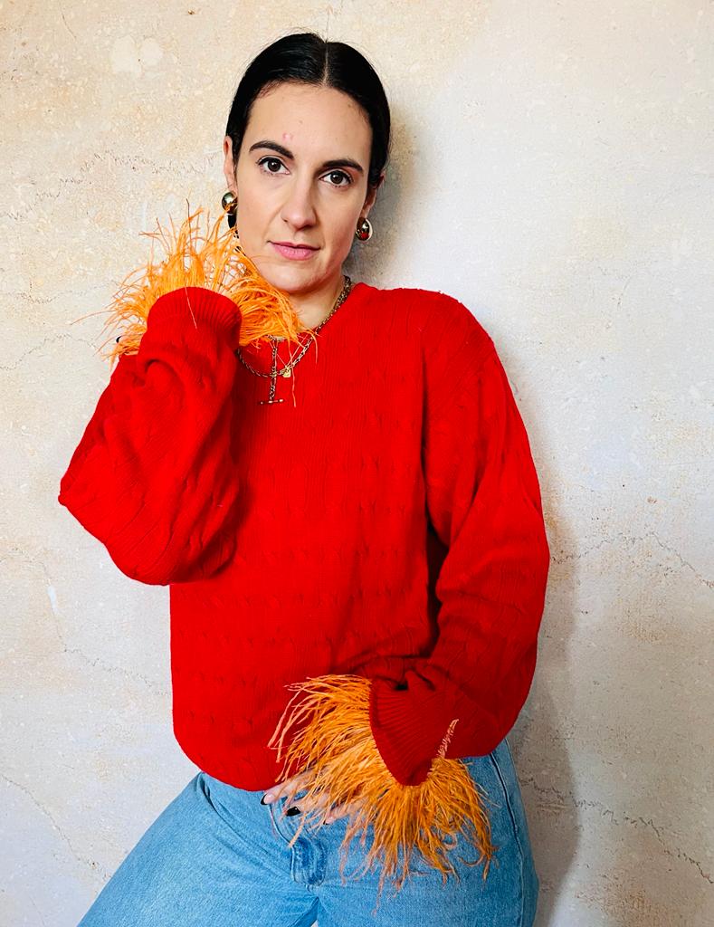 SHOWGIRL KNIT RED/ORANGE