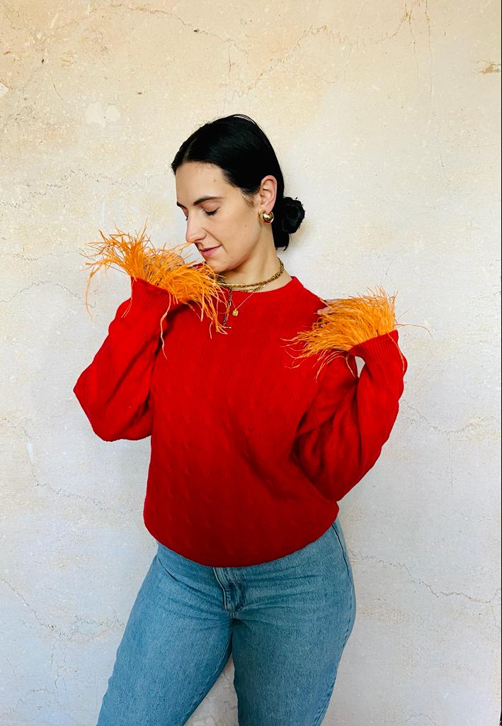 SHOWGIRL KNIT RED/ORANGE