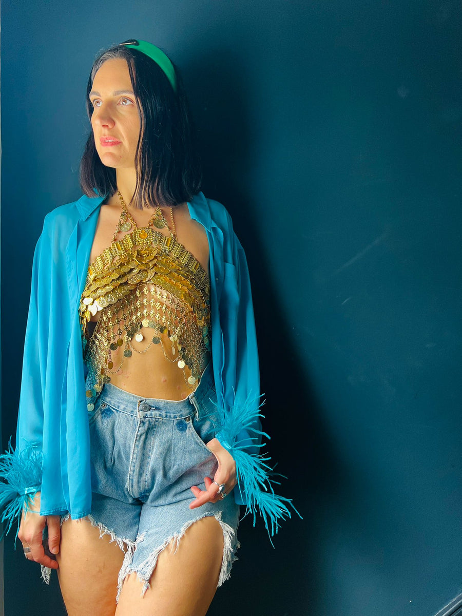 SHOWGIRL SHIRT SHEER AZURE