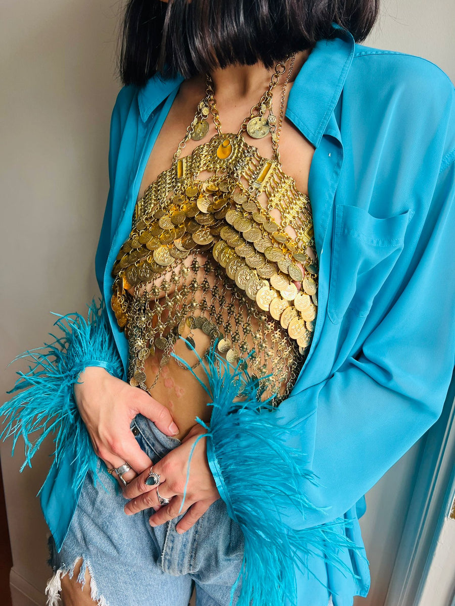 SHOWGIRL SHIRT SHEER AZURE